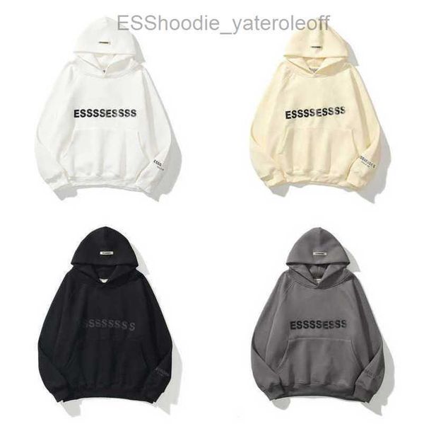 

jackets luxury men's sweatshirts essentials ess hoodies men women chest letter pullover hoodie hooded loose sweater casual sweatshirt, Black