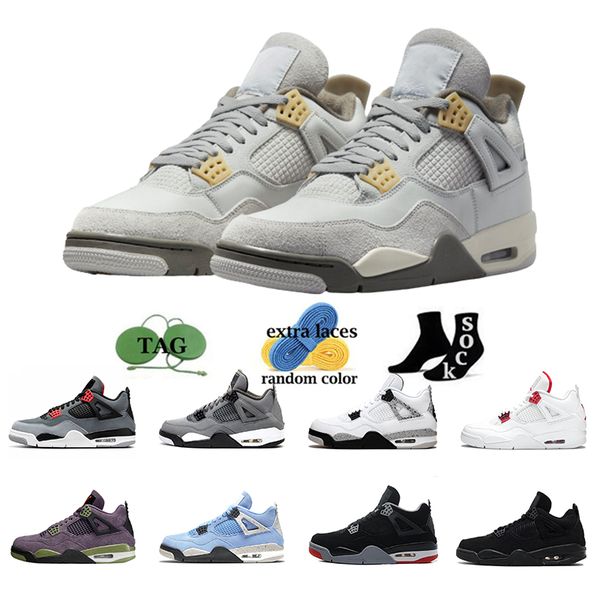 

pn dust jordens 4 4s jumpman mens basketball shoes black cat red cement university blue cactus jack men women trainer outdoor sports