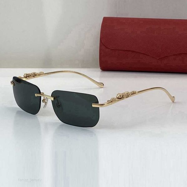 

new carti sunglasses designer womens mens fashion accessory champagne gold mirror inlaid leopard gold polished metal glasses frame female go, White;black