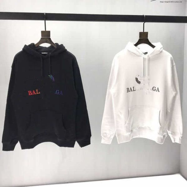 

designer luxury new velvet european fashion paris b home classic color ear print hoodie men and women hooded coat, Black