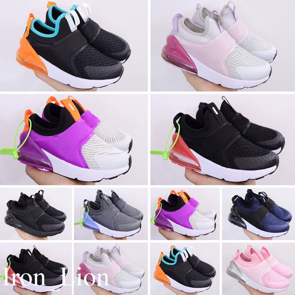 

2021 shoes cushion knit breathable children boy girl young kid sport sneaker size 22-35, Black