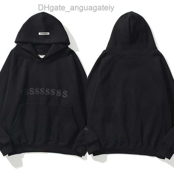 

men's essentials sweatshirts jackets luxury ess hoodies men women chest letter pullover hoodie hooded loose sweater casual sweatshirt, Black;brown