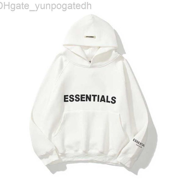

jackets sweatshirts ess luxury men's hoodies men women essentials chest letter sweater sportswear hooded casual pullover couple jacket, Black