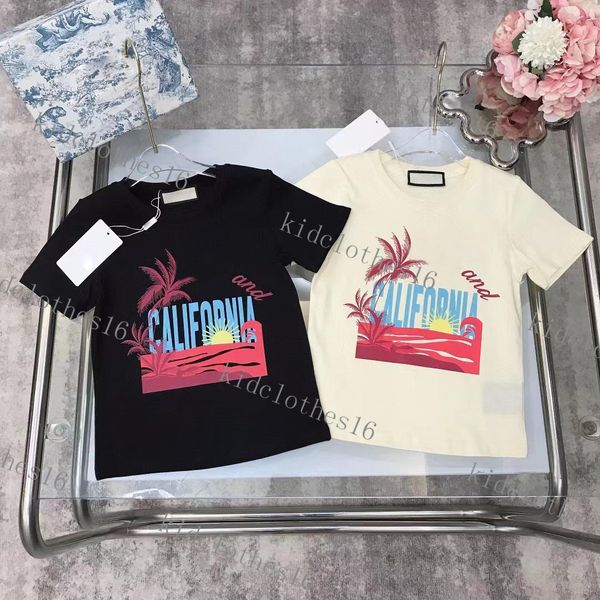 

summer kids designer t-shirts childrens fashion clothing short sleeved mens crewneck tshirt loose letter printing girls hip hop tees luxury, Blue