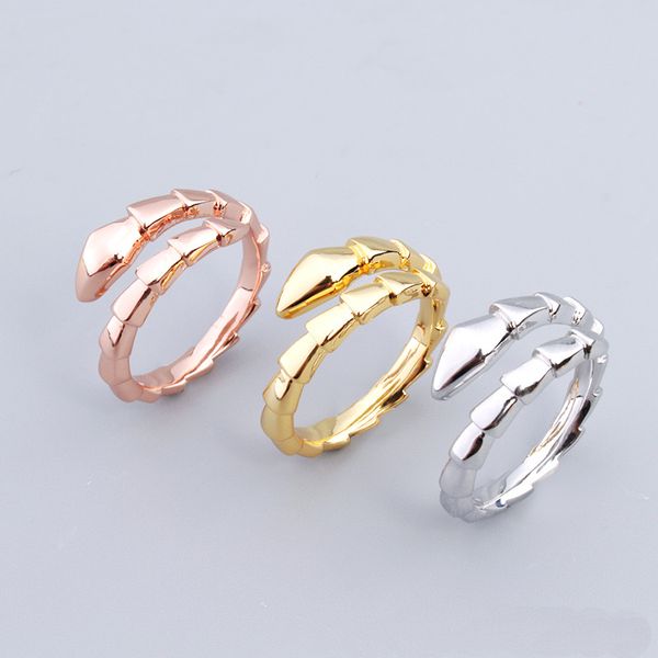 

open rings snake bones ring luxury jewelry band midi rings for women titanium steel alloy gold-plated process fashion accessories never fade, Silver