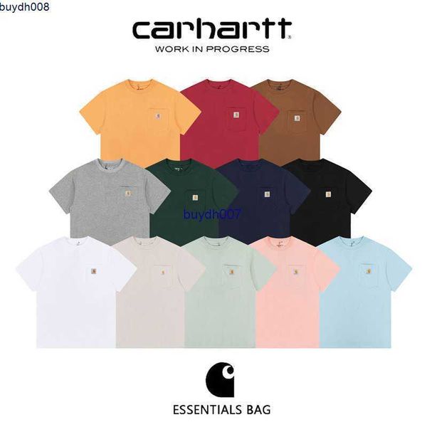 

men's t shirt fashion designer brand carhart k87 small standard tooling pocket short sleeved women's loose round neck couple', White;black