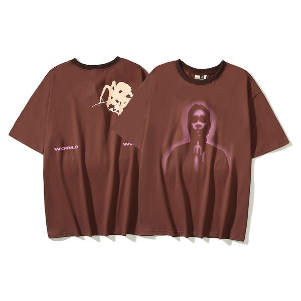 

hip hop tees t shirts casual summer womens funny print short sleeve sell high street men shirt, Black;brown