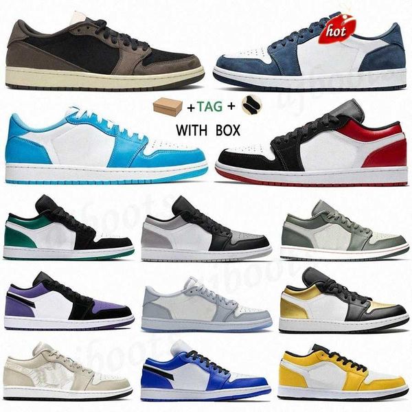 

2023 low jumpman 1 1s men women basketball shoes black white trainers
