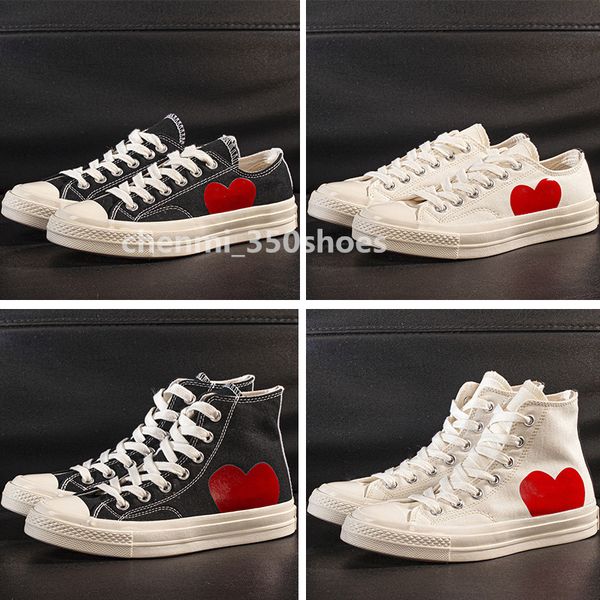 

1970s men womens casual canvas shoes sneakers classic big eyes red heart shape platform jointly name sneaker chuck chucks eur 35-44 c9, White;red