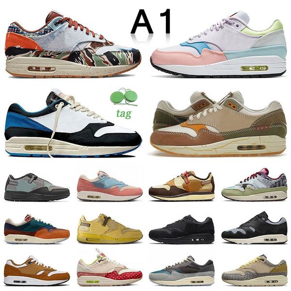 

1 87 mens running shoes patta waves 1s 87s bandana cactus jack fragment pink dirty denim ironstone oregon duck sneakers men women outdoor sp