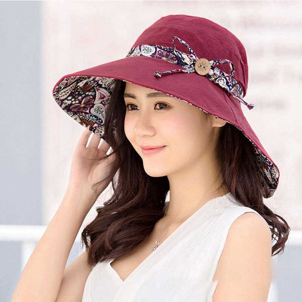 

stingy brim hats summer outdoor fashion ladies big brimmed hat sunscreen travel mountaineering sun female tide anti-ultraviolet beach cap 01, Blue;gray