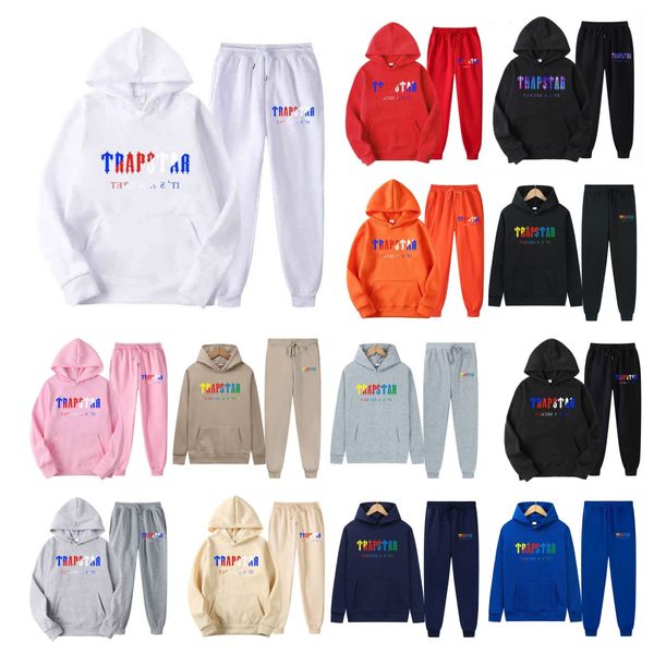 

classic mens tracksuit trapstar designer menst shirt sportswear sweatshirt letter print warm two pieces set loose hoodies sweat shirt pants, Gray