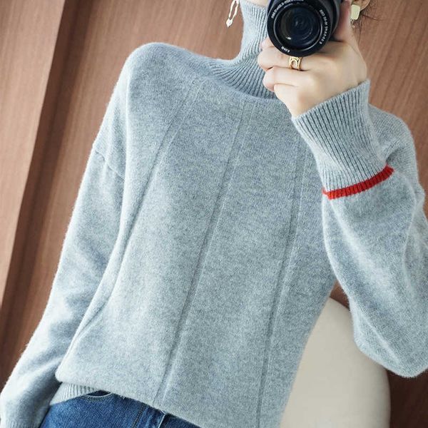 

women's sweaters men's 2021 autumn winter new high-neck cashmere sweater plus size women pullover 100%pure wool knit thick base sh, White;black