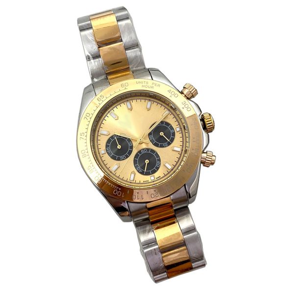 

classic luxury mens watches brand men gold designer watch fashion satch stainless steel band chronograph movement wristwatches men's fa, Slivery;brown