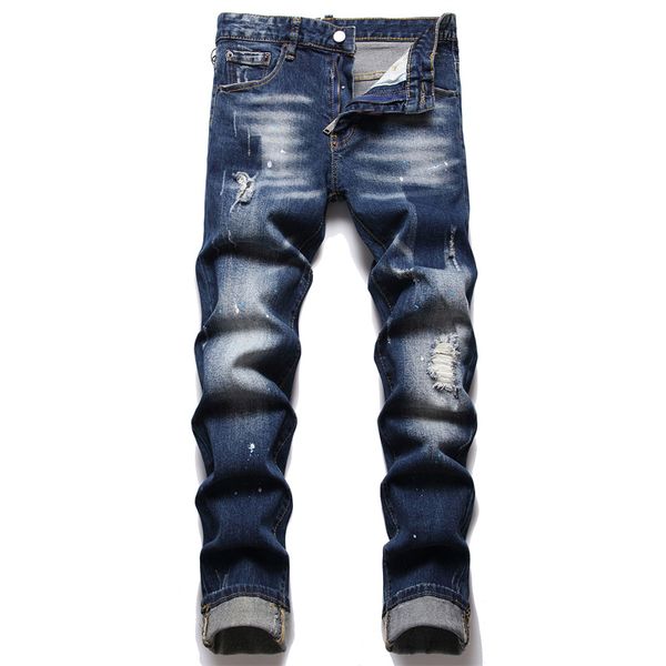 

designer jeans pants mens denim ripped fashion holes trouser us size hip hop distressed zipper trousers for male sell 1342, Black;brown