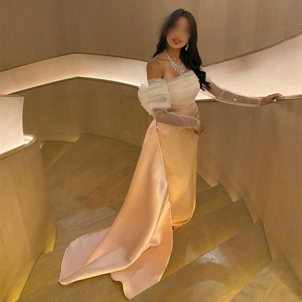 

evening dresses mermaid vintage long pink off shoulder satin pleated sweep train ziper robe de soiree for women prom gowns, Black;red