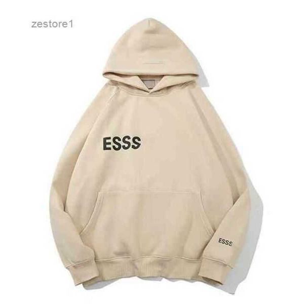 

ess designer warm hooded hoodies correct edition essential hoody men women fear letter of god streetwear pullover sweatshirts ss22 9ni3, Black