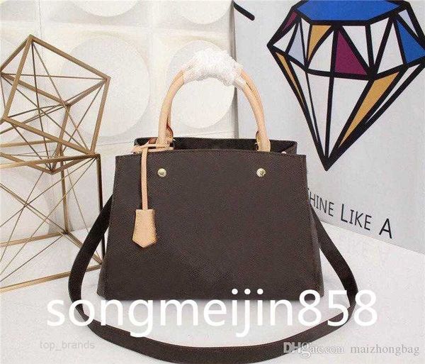 

2023 designer balck leather tote bag for women handbags fashion brown classic flower shoulder lady letter embossing crossbody top