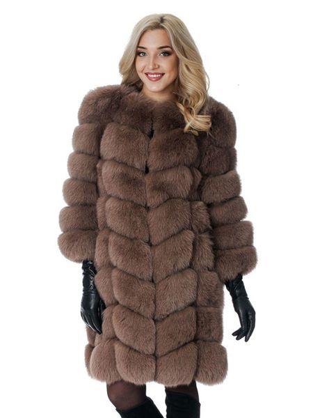 

women's leather faux zadorin europe fashion 90cm long trench coats fur coat women luxury splicing warm fluffy jacket winter overcoat 23, Black