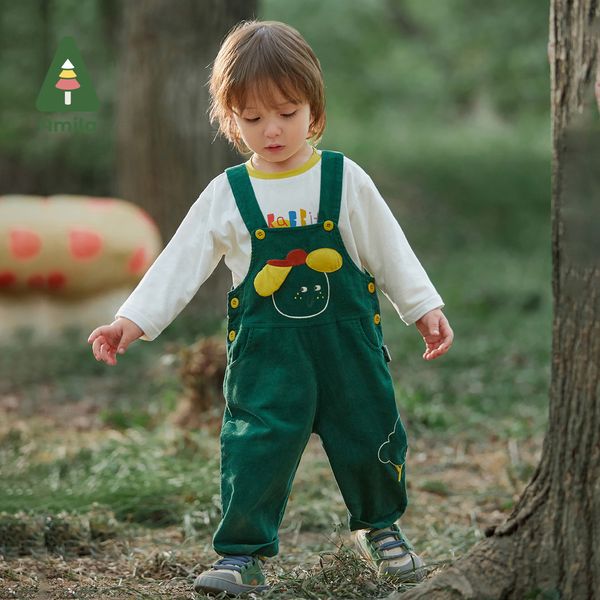 

clothing sets amila baby jumper pants 2023 spring boys girls soft corduroy cute animal cartoon embroidery straight overall kids jumpsuit 230, White