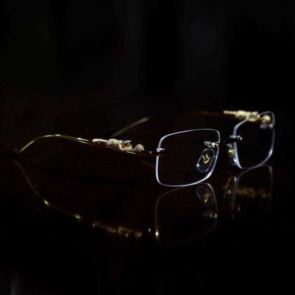 

luxury designer sunglasses for women mens sunglass fashion sports gold silver panther frameless rectangle goggle carti glasses good, White;black