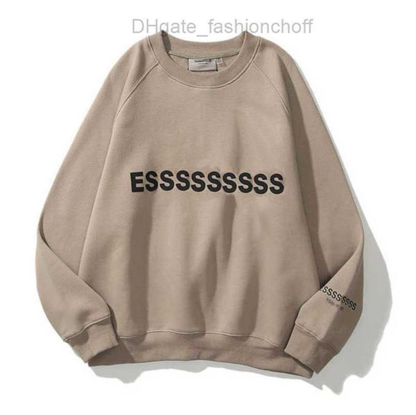 

men's sweatshirts luxury essentials jackets ess hoodies men women chest letter pullover loose hooded sweatshirt sweater casual hoodie, Black