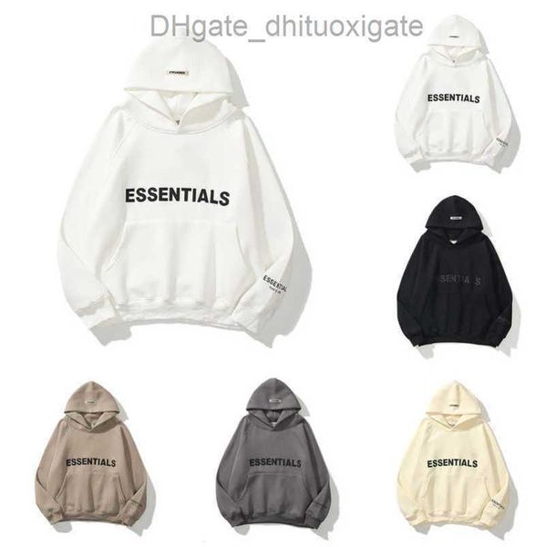 

sweatshirts luxury ess men's jackets hoodies men women letter essentials pullover hoodie hooded hip hop loose sweater casual sweatshir, Black