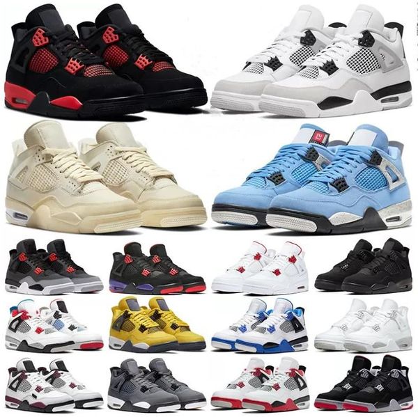 

new jorden basketball shoes jumpman 4 4s men women redb bikethunder retro4 sail black cat white pure money infrared military metallic purple