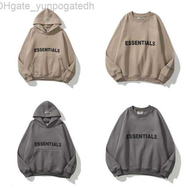 

luxury men's sweatshirts jackets ess hoodies men women essentials chest letter sweater sportswear hooded casual pullover couple jacket, Black