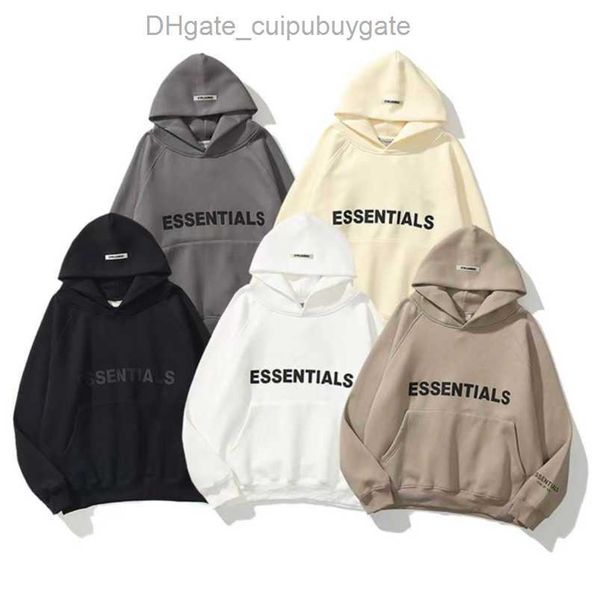 

ess luxury men's jackets sweatshirts hoodies men women essentials chest letter sweater sportswear hooded casual pullover couple sweats, Black;brown