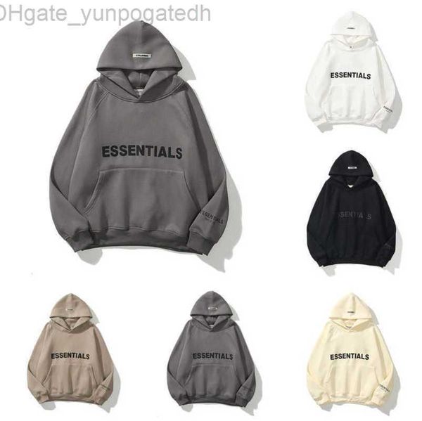 

jackets sweatshirts ess men's luxury hoodies men women letter essentials pullover hoodie hooded hip hop loose sweater casual sweatshir, Black