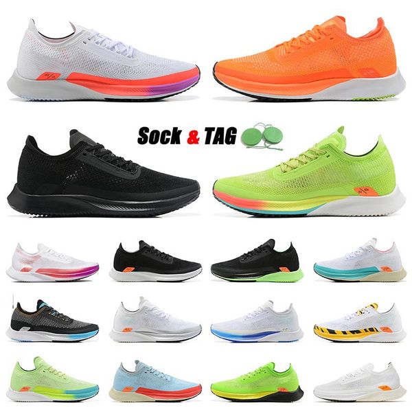 

2023 zoom x zooms streakfly proto running shoes black white white pink green blue gradient orange tiger stripes sliver red yellow trainers s