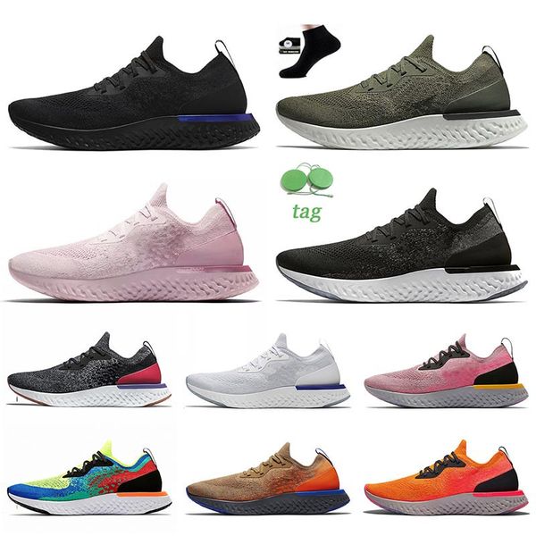 

original epic react jogging running shoes fly knit racer blue olive plum dust pink cookies and cream copper flash grey sneakers trainer spor