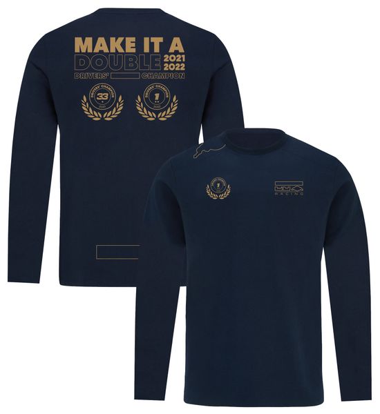 

f1 formula one long-sleeved t-shirt 2022 racing suit crewneck tee customized same style plus size