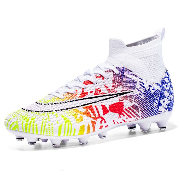

dress shoes 2023 professional soccer long spikes ankle kids waterproof football boots fg outdoor grass cleats men 230105, Black