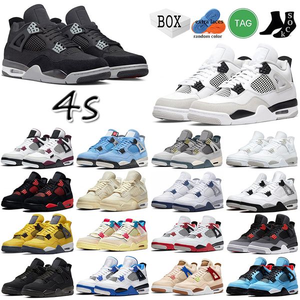 

with box jumpman 4 4s retro basketball shoes midnight navy military black cat red cement craft fire red thunder cool grey sail mens trainers