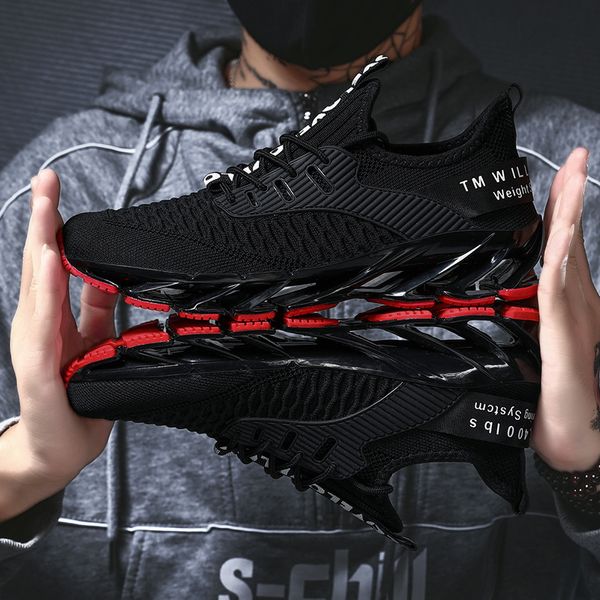 

dress shoes senta blade running for men antiskid damping cool outsole walking trekking leisure summer zapatills sneakers 230105, Black