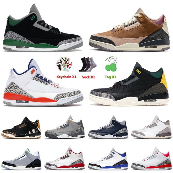 

arrival 2023 mens basketball shoes 3 3s iii pine green jumpman laser orange fragment knicks rivals cool grey patchwork men women athletic sn, Black