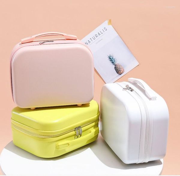 

suitcases pc material suitcase 14 inches luggage makeup mini storage bag handbag female portable lady professional