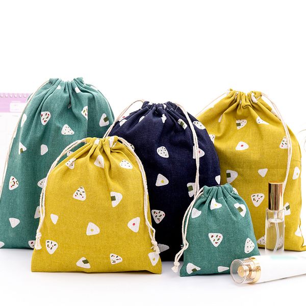 

designer fashion cotton drawstring shopping bag eco reusable folding grocery cloth underwear pouch case travel home storage sling bag