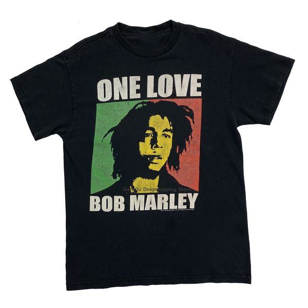 

men's t shirts vintage bob shirt men fashion cotton shirt kids hip hop ops ee one love letter shirt women op rapper camiseta 230104, White;black