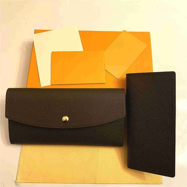 

2pcs m2005 sarah wallet designer fashion womens long zippy flore emilie wallet zipped key coin purse card holder multi accessoires top, Red;black