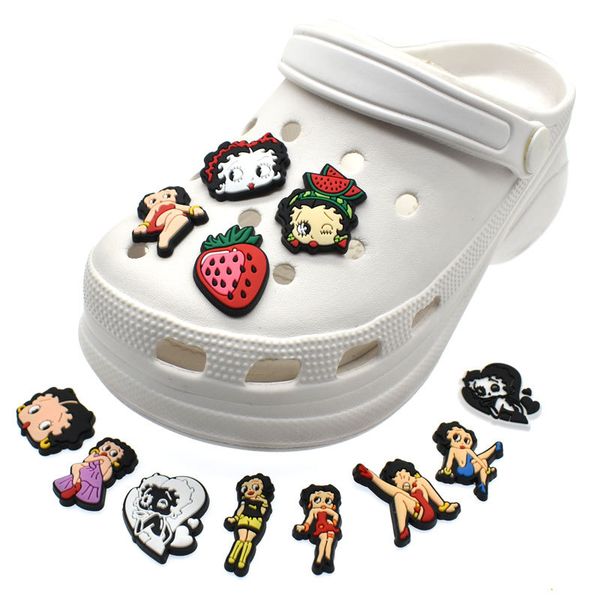 

anime charms wholesale childhood memories strawberry girls funny gift cartoon charms shoe accessories pvc decoration buckle soft, Blue