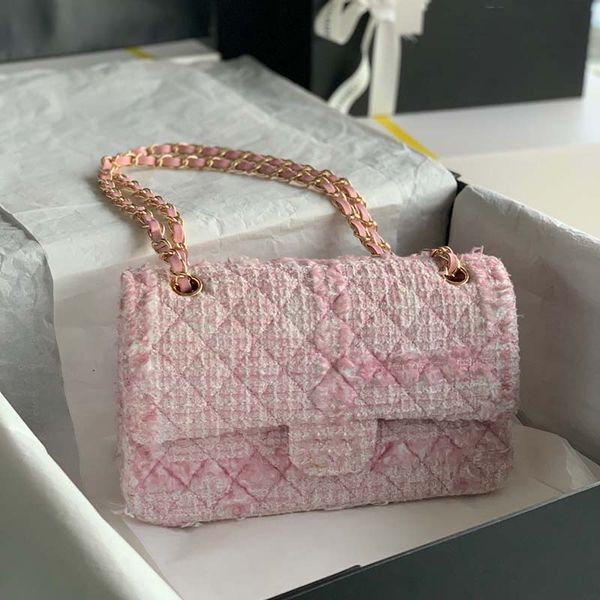 

designer bags handbag classic double flap gold silver chain shoulder bag messenger bagg crossbody girly powder has a large capacity and soft