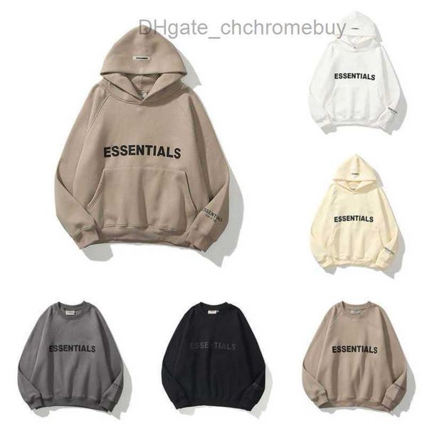 

men's sweatshirts luxury ess jackets hoodies men women essentials chest letter sweater sportswear hooded casual pullover couple jacket, Black