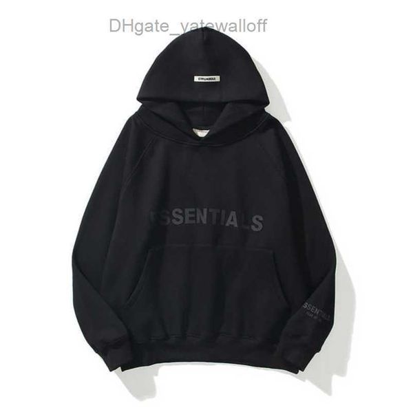 

sweatshirts ess men's luxury jackets hoodies men women essentials chest letter sweater sportswear hooded casual pullover couple jacket, Black