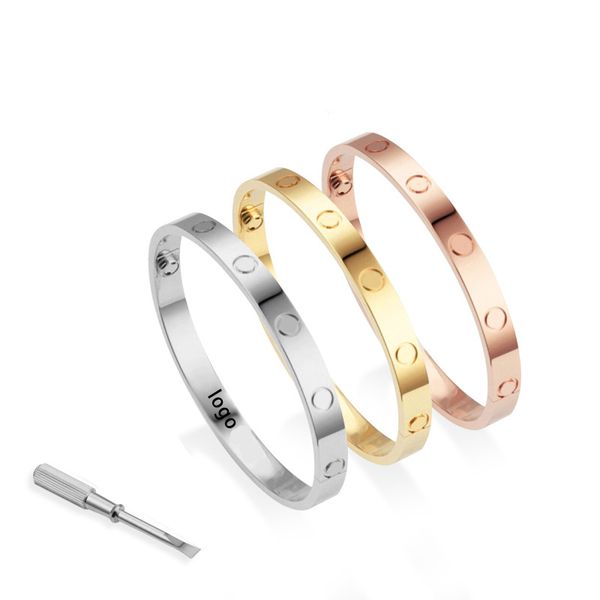 

love bracelet gold bangle designer bracelets carti jewelry for women mens titanium steel 18k gold-plated screw luxury never fade not allergi, Black