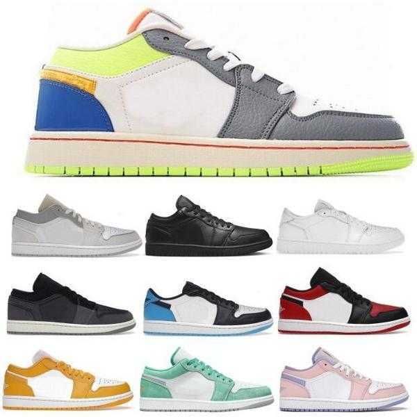 

2023 jumpman 1 low basketball shoes 1s new emerald inside out pollen unc arctic punch triple white 2023 men women trainers athletic sneaker, Black