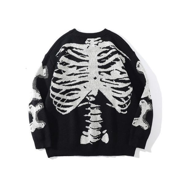 

men's sweaters men oversized knit pull homme male knitted pullover jumper casual harajuku streetwear women couple 230105, White;black