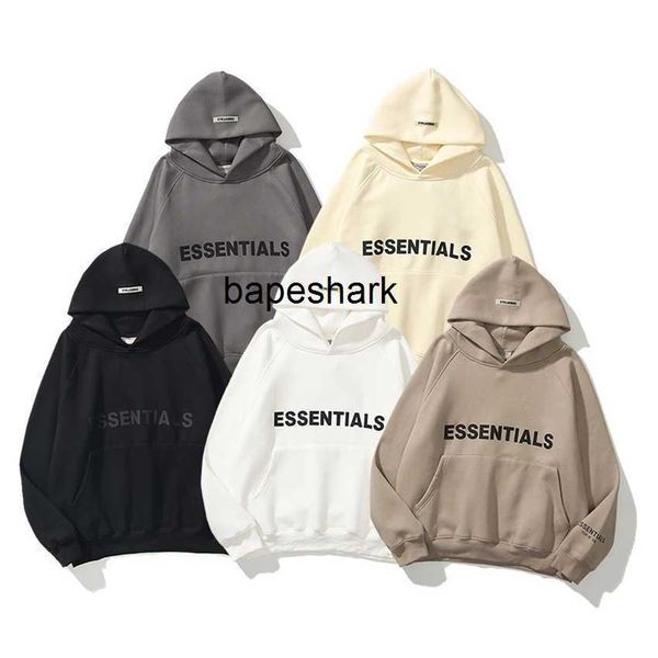 

hoodie sweatshirtrich essentials three-dimensional film thin hooded sweater reflective sleeve men's and women's jacket, Black;brown